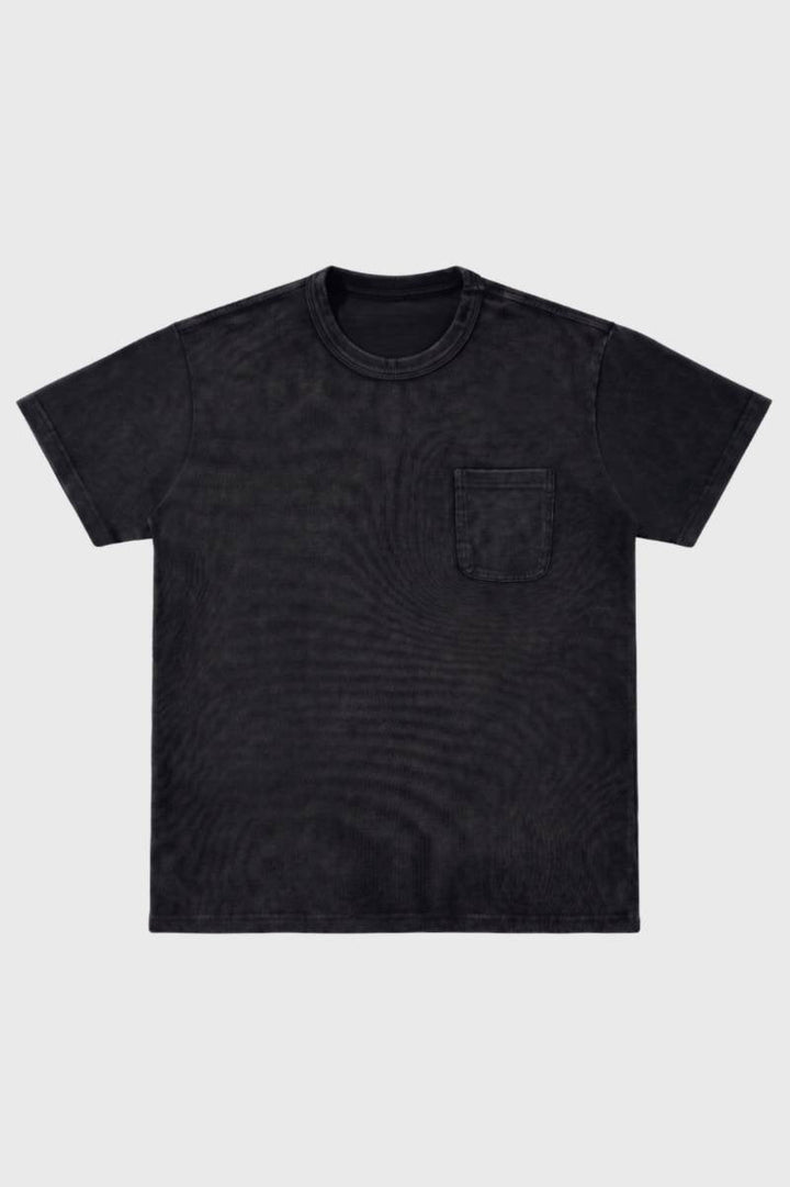 Men’s Oversized Pocket T-Shirt | Vintage Washed Black Casual Tee | Relaxed Streetwear Fit